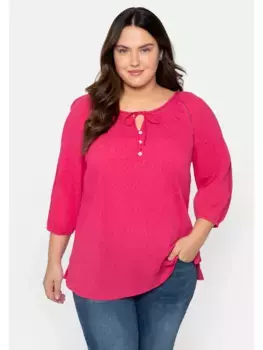 Туника sheego by Joe Browns "Большие размеры" изготовлена из нежной, структурированной ткани добби, розовый