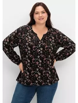 Туника sheego, цвет aubergine+schwarz gemustert