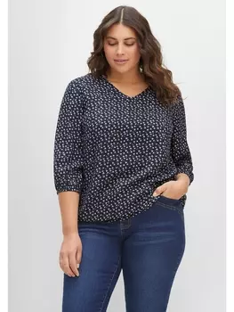 Туника sheego, цвет mittelblau bedruckt