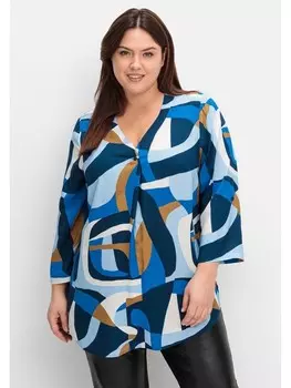 Туника sheego, цвет tiefblau gemustert