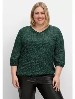 Туника sheego, цвет tiefgrn gemustert