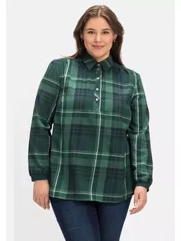 Туника sheego, цвет tiefgrn kariert