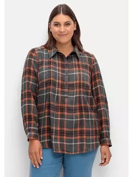 Туника sheego Flanell, черный