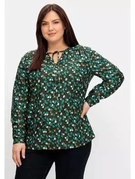 Туника sheego Gepunktete, цвет dunkeloliv gemustert