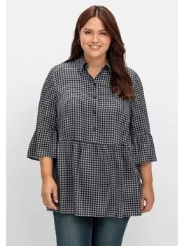 Туника sheego Karierte, цвет schwarz-wei gemustert