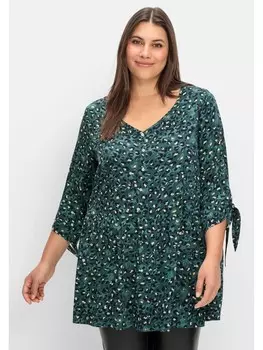 Туника sheego Weit schwingende, цвет tiefgrn gemustert