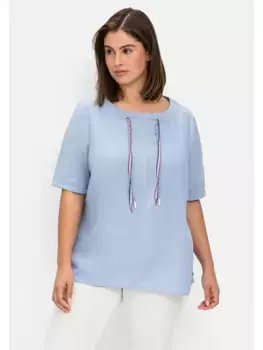 Туника Шиго "Большие размеры" из нежной качественной вискозы Sheego, синий