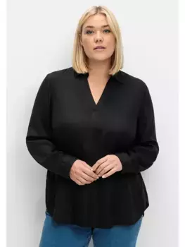 Туника Шиго "Большие размеры" из высококачественного твила Sheego, черный