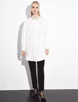 Туника со сборками и отделкой Stone, экрю Kayra