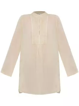 Туника со складками Tory Burch, нейтральный цвет