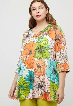 Туника Ulla Popken с рукавами 3/4, айвори