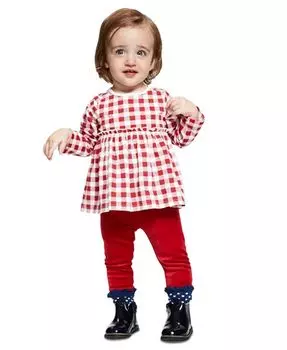 Туника в клетку для маленьких девочек First Impressions, красный