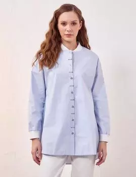 Туника в рубчик синяя Kayra