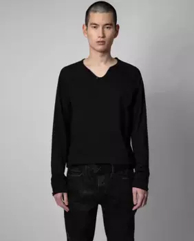 Tunisien Monastir мужская футболка с длинным рукавом Zadig & Voltaire, чёрный