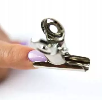 Туннельные щипцы, металлический зажим, серебряная пряжка, 4 см., AllePaznokcie
