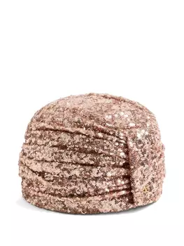 Тюрбан от Valentino Garavani, украшенный пайетками, нейтральный