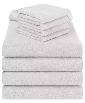 Турецкий хлопок для малышей, 8 шт. Набор банных полотенец American Soft Linen, серый