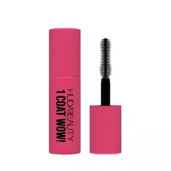 Тушь для ресниц компактный-расширенный 1 coat wow! mascara Huda Beauty, цвет mini black, 7 мл