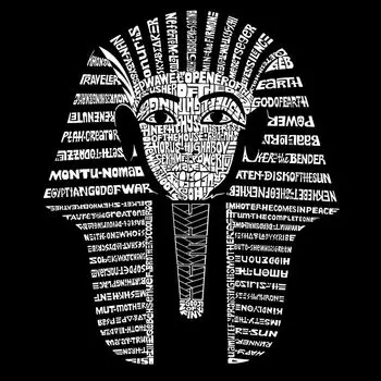 Тутанхамон - мужская футболка с рисунком Word Art LA Pop Art, черный
