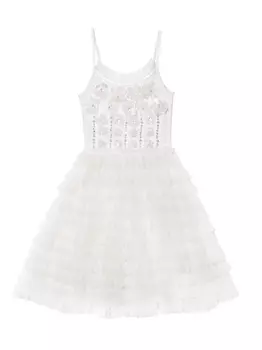 Tutu Du Monde пышное платье Dasher с цветочным декором, белый