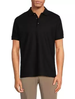 Твердая футболка-поло Burberry, черный