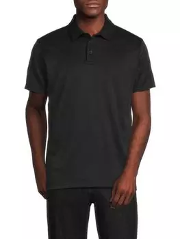 Твердая футболка-поло Saks Fifth Avenue, черный