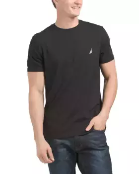 Твердая футболка с круглым вырезом Nautica, черный