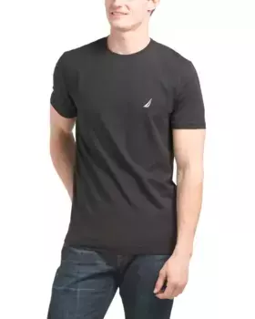 Твердая футболка с круглым вырезом Nautica, черный