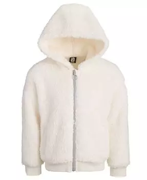 Твердая куртка с капюшоном из искусственной шерпы для больших девочек ID Ideology, белый