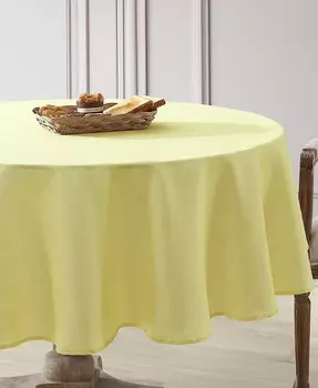 Твердая скатерть, легкая в уходе, круглая 70 дюймов Laura Ashley, желтый