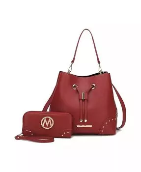 Твердая сумка-мешок Callie и соответствующий бумажник от Mia K Mkf Collection, фиолетовый