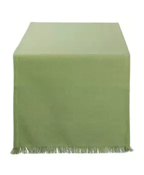 Твердая тяжелая настольная дорожка с бахромой Design Imports, зеленый