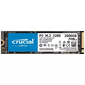 Твердотельный накопитель Crucial P2, 2TB, M.2 SSD
