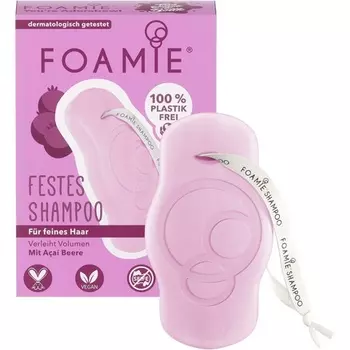 Твердый шампунь для тонких волос с ягодами асаи и экстрактом миндаля 80 г, Foamie