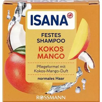 Твердый шампунь кокос-манго ISANA, 65 g