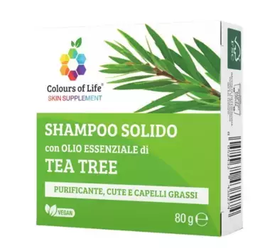 Твердый шампунь с маслом чайного дерева 80г очищающего действия, для жирных волос Optima