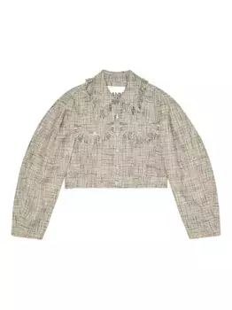 Твидовая куртка GANNI, нейтральный