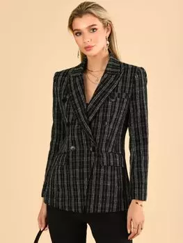 Твидовая куртка в стиле милитари Jolie Moi Sloane, черная