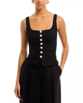 Твидовая майка AQUA, черный