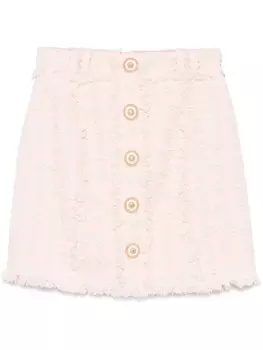 Твидовая мини-юбка Balmain, розовый