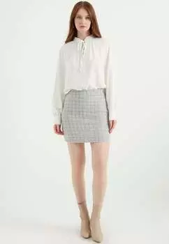 Твидовая мини-юбка Herita, серый