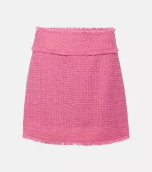 Твидовая мини-юбка из смесовой шерсти Dolce&Gabbana, розовый