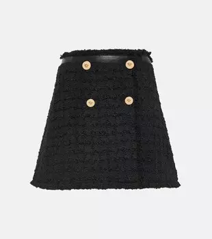 Твидовая мини-юбка medusa букле Versace, черный