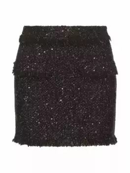 Твидовая мини-юбка MSGM, черный