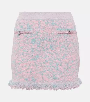 Твидовая мини-юбка Rabanne, розовый