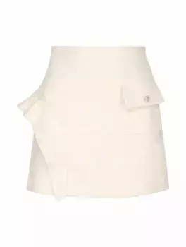 Твидовая мини юбка Sandro, бежевый