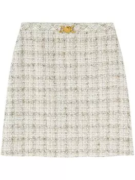 Твидовая мини-юбка Versace, нейтральный цвет