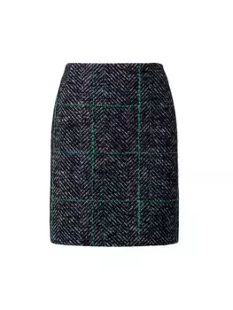 Твидовая мини-юбка в клетку в клетку Akris Punto, черный
