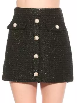 Твидовая мини-юбка Wrenley Alexia Admor, черный