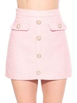 Твидовая мини-юбка Wrenley Alexia Admor, розовый